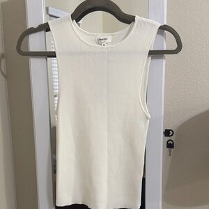 Elegant White Ribbed Tank Top